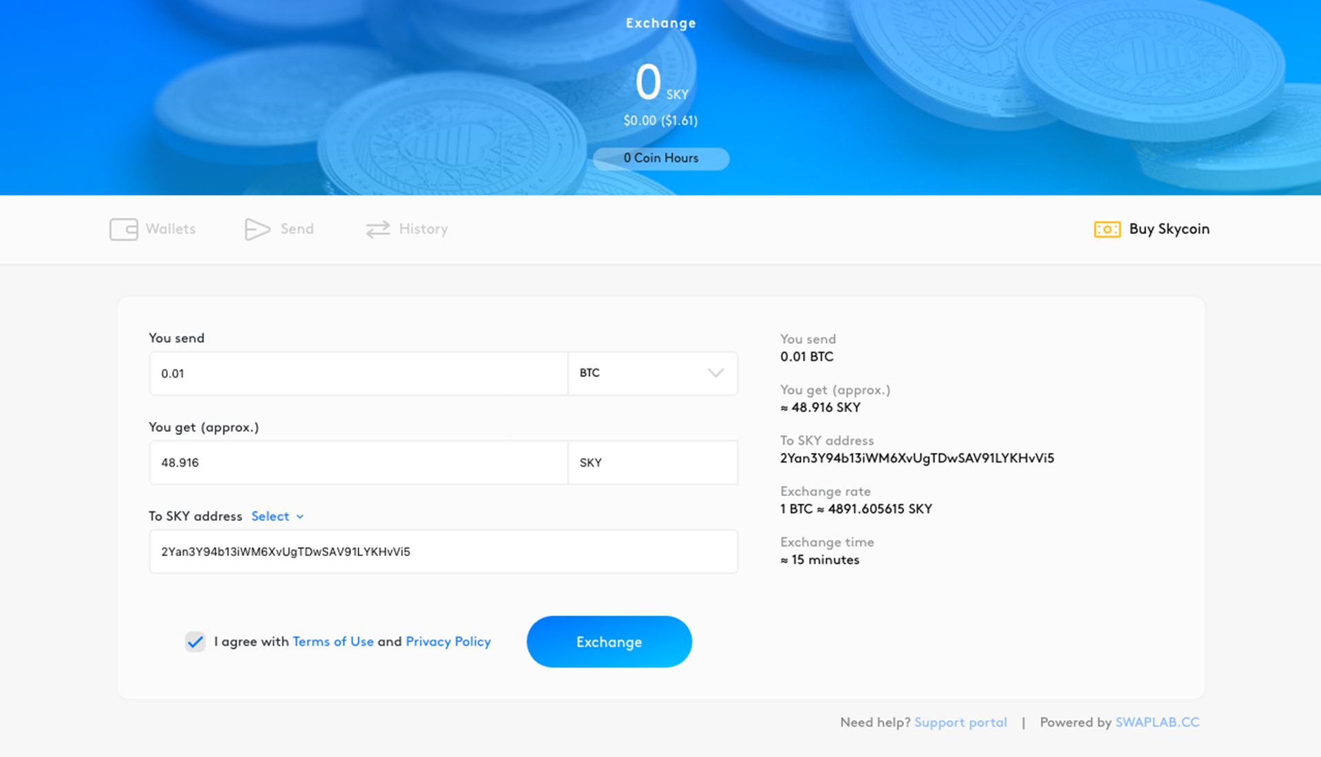 Buy Skycoin with Desktop Wallet